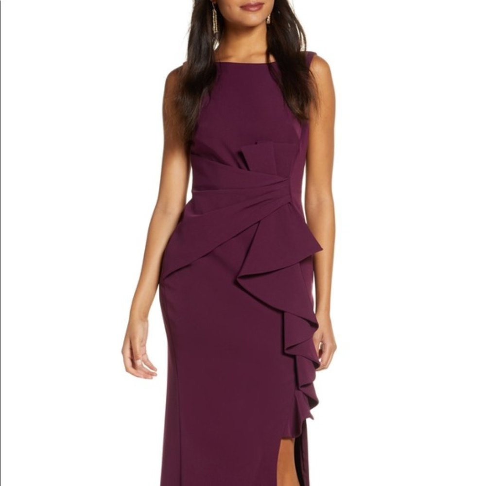 Eliza J Ruffle Front Maxi Gown 8